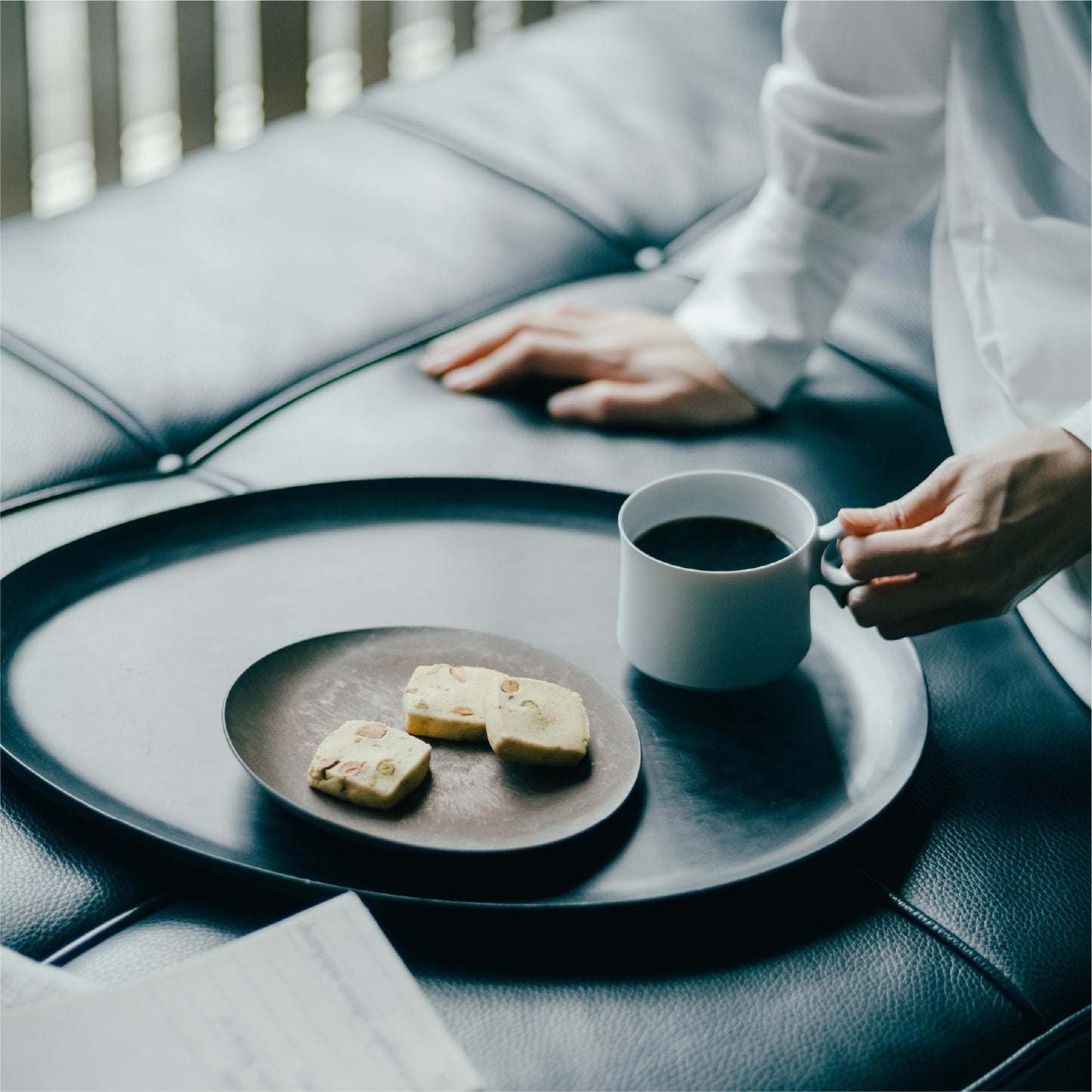 小皿スロープ 杉皮 (17cm)