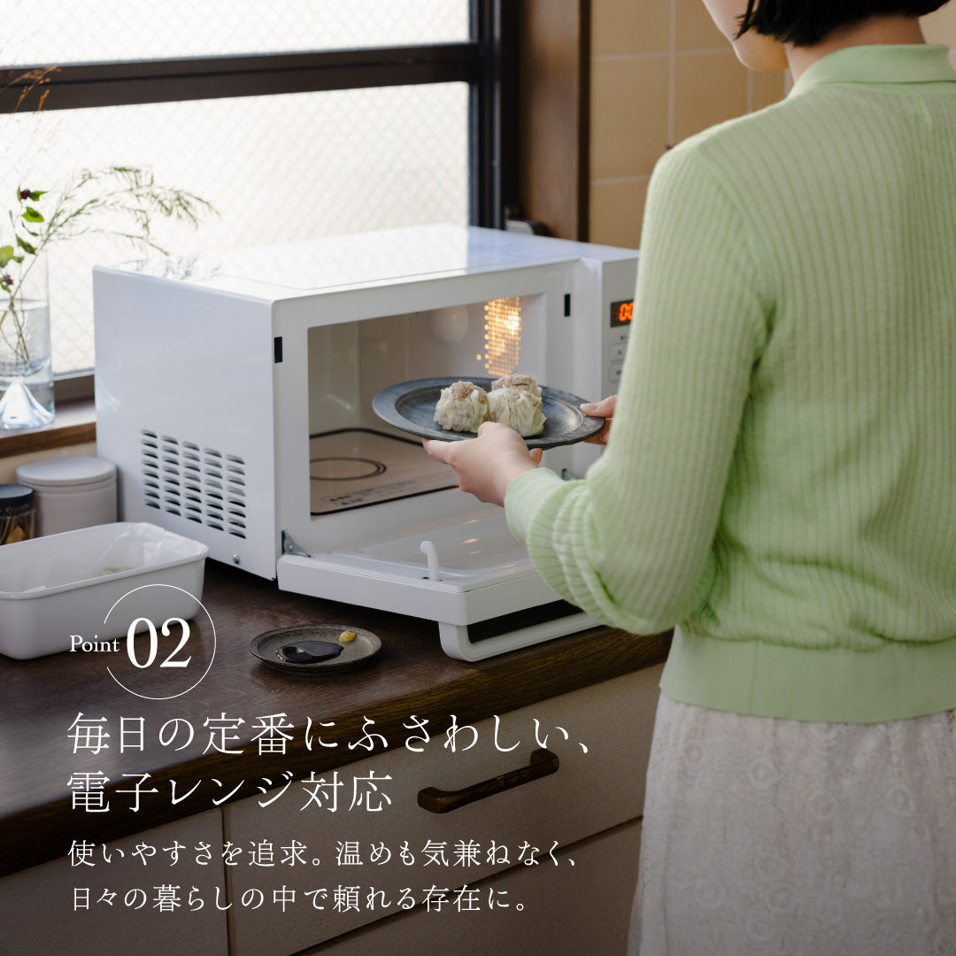 電子レンジ対応の「丸皿大・中・小セット」