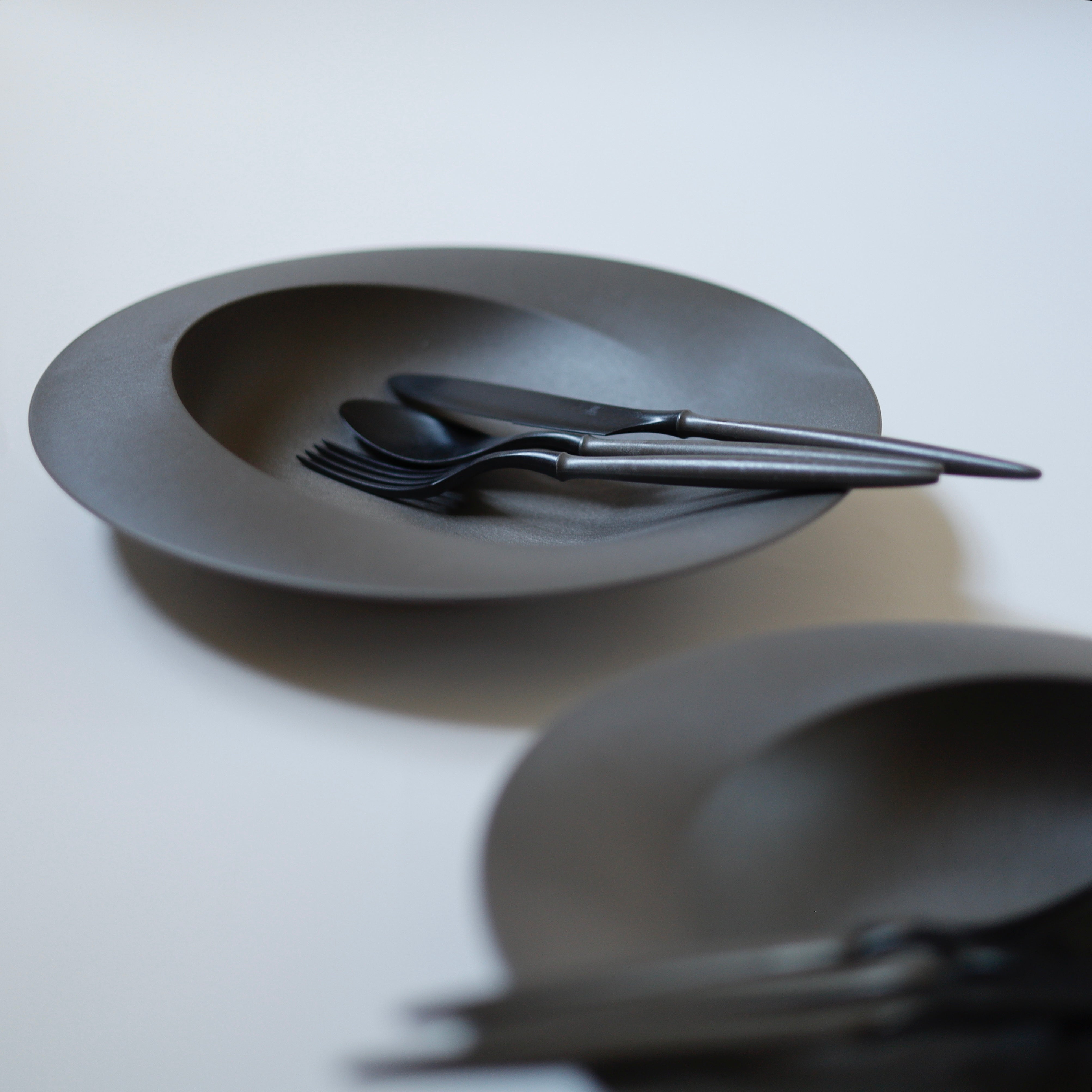 ＜公式HP限定＞深皿スクープ・大皿ウェーブ・カトラリーセット　各2セット + 白色ギフトボックス付き