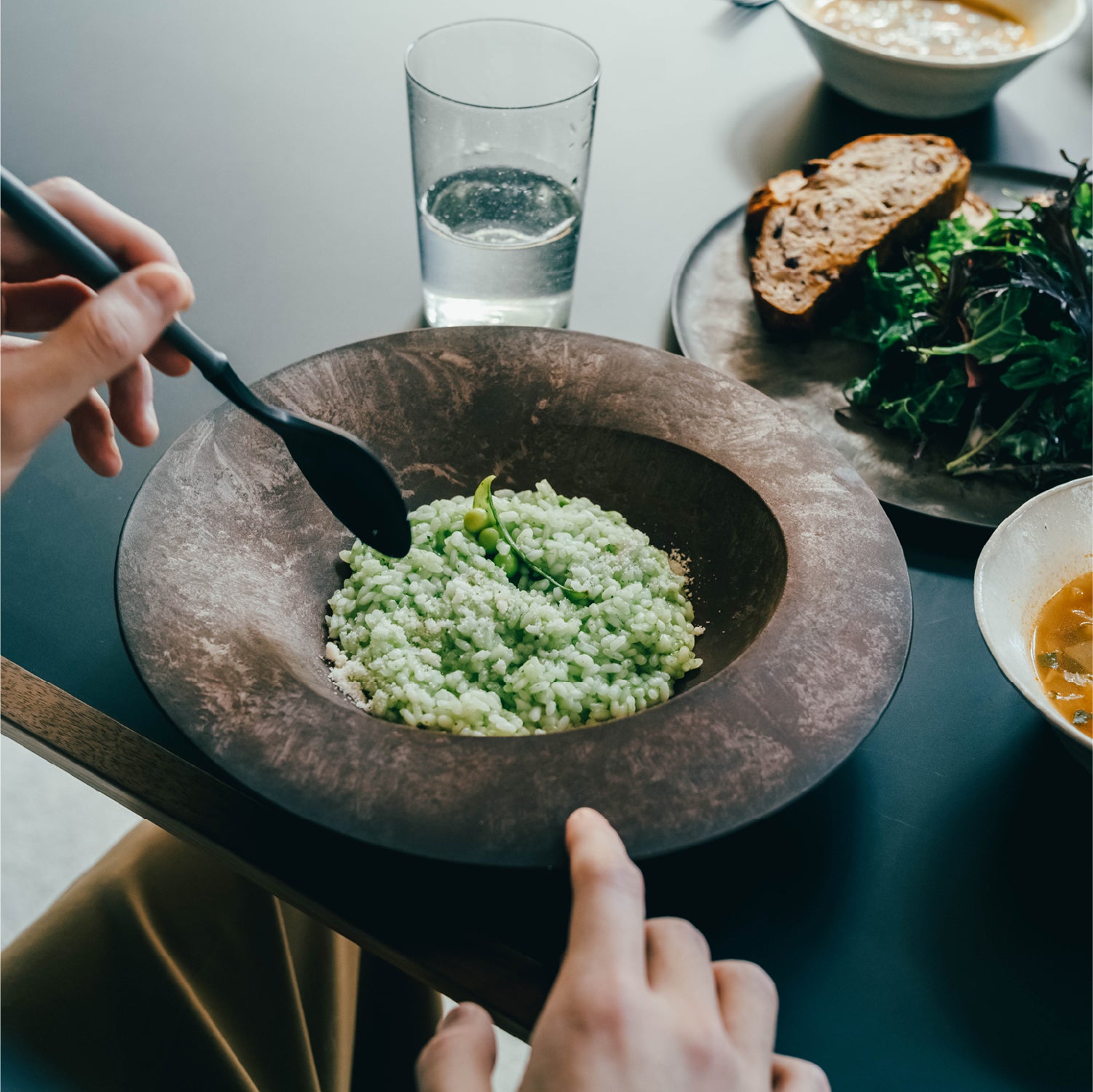 深皿スクープ 杉皮 (26cm)